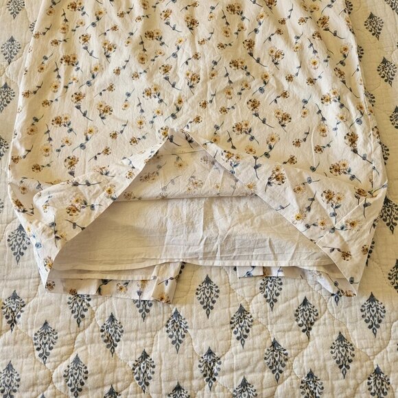 Antonio Melani White Floral Cotton Belted Midi Skirt Size 10 Lined Summer - Picture 12 of 13